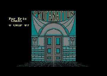 Profanation (UK) (1987) screen shot title